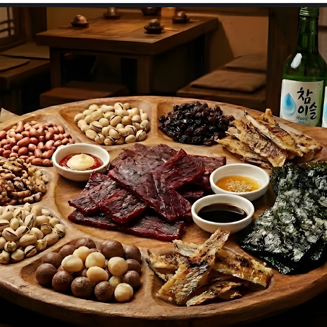 육포 & 쥐포와 견과류 플래터